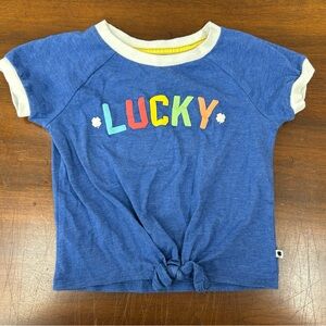 Lucky Brand Kids' Girls' Tie Front Knot Tee Shirt in Galaxy Blue Size 3T